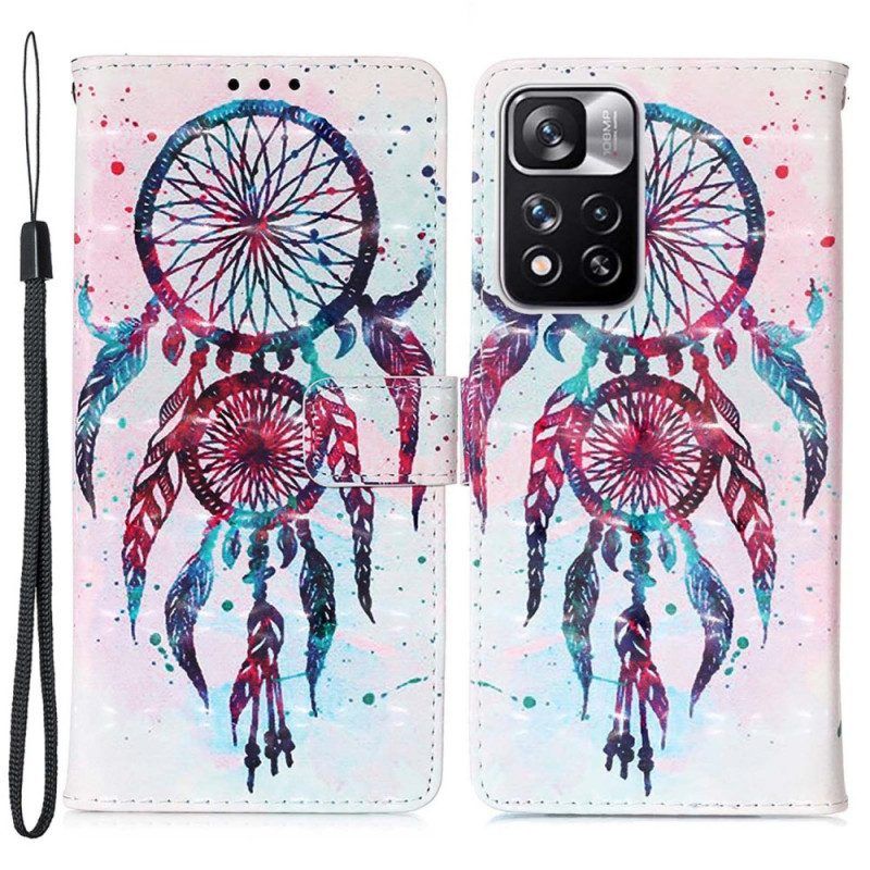 Leren Hoesje voor Xiaomi Redmi Note 11 Pro Plus 5G Aquarel Dromenvanger