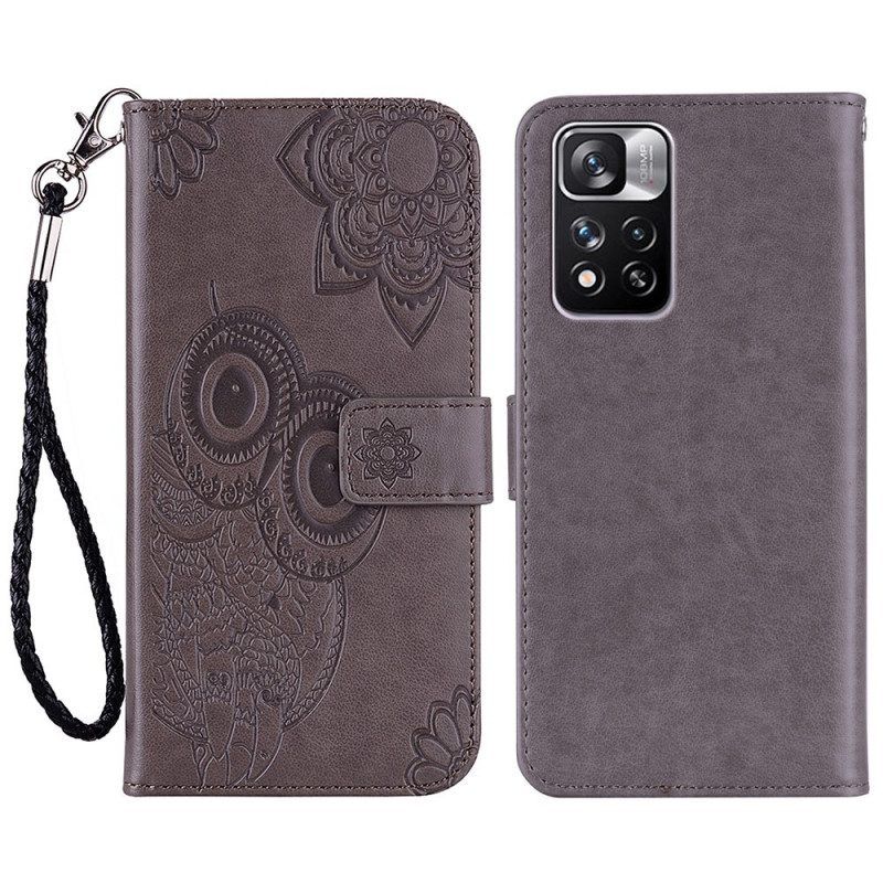 Leren Hoesje voor Xiaomi Redmi Note 11 Pro Plus 5G Mandala Uil