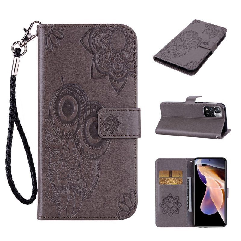 Leren Hoesje voor Xiaomi Redmi Note 11 Pro Plus 5G Mandala Uil