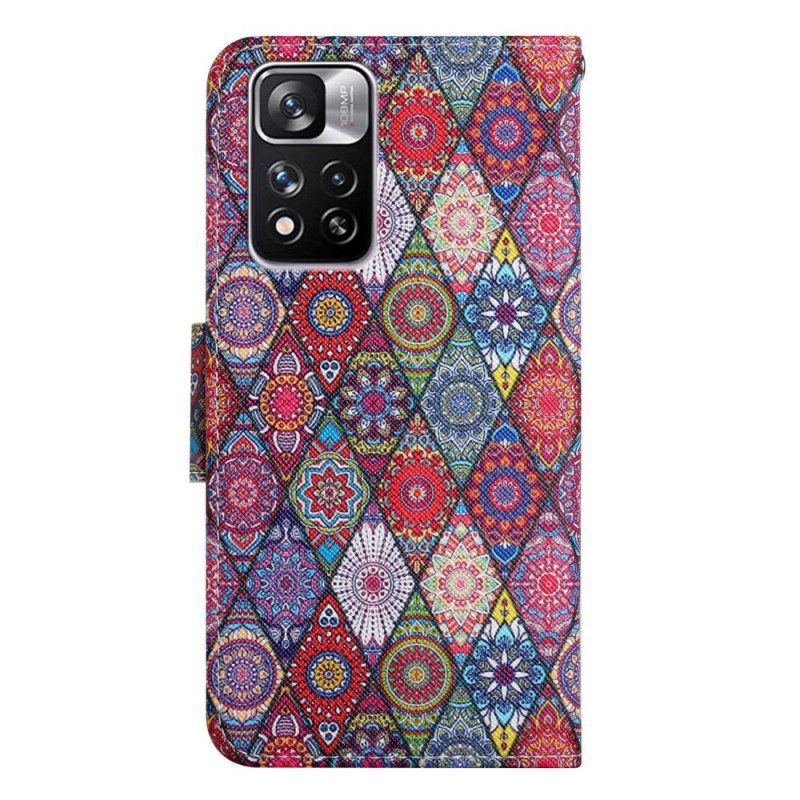 Leren Hoesje voor Xiaomi Redmi Note 11 Pro Plus 5G Tapijt Patroon