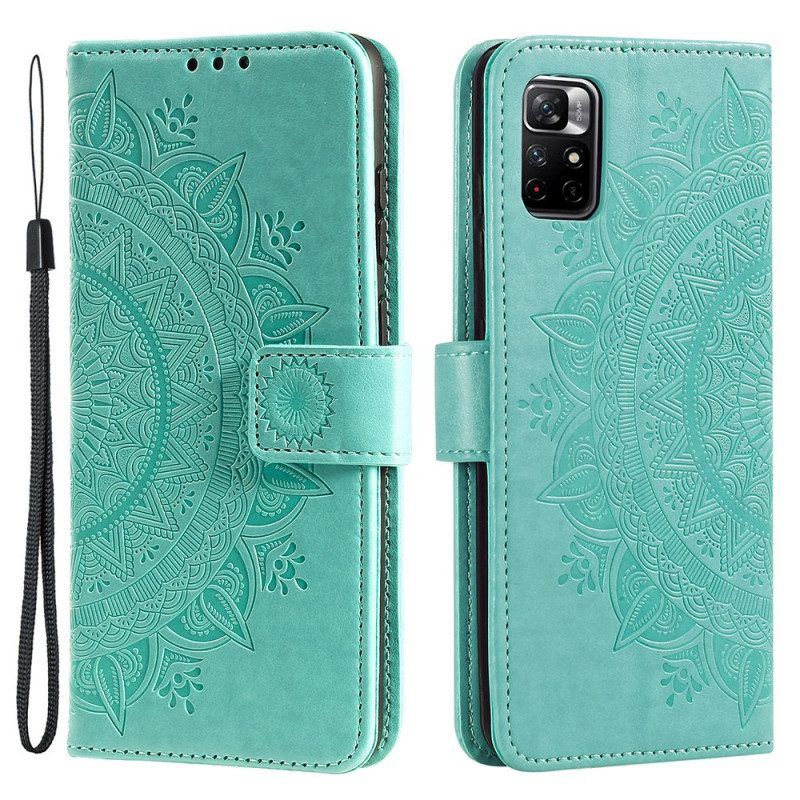 Leren Hoesje voor Xiaomi Redmi Note 11 Pro Plus 5G Zon Mandala