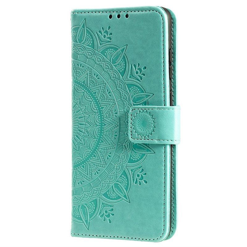 Leren Hoesje voor Xiaomi Redmi Note 11 Pro Plus 5G Zon Mandala