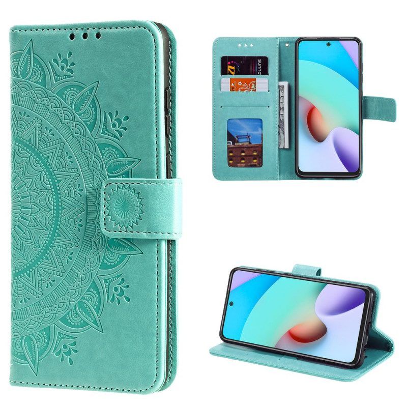 Leren Hoesje voor Xiaomi Redmi Note 11 Pro Plus 5G Zon Mandala