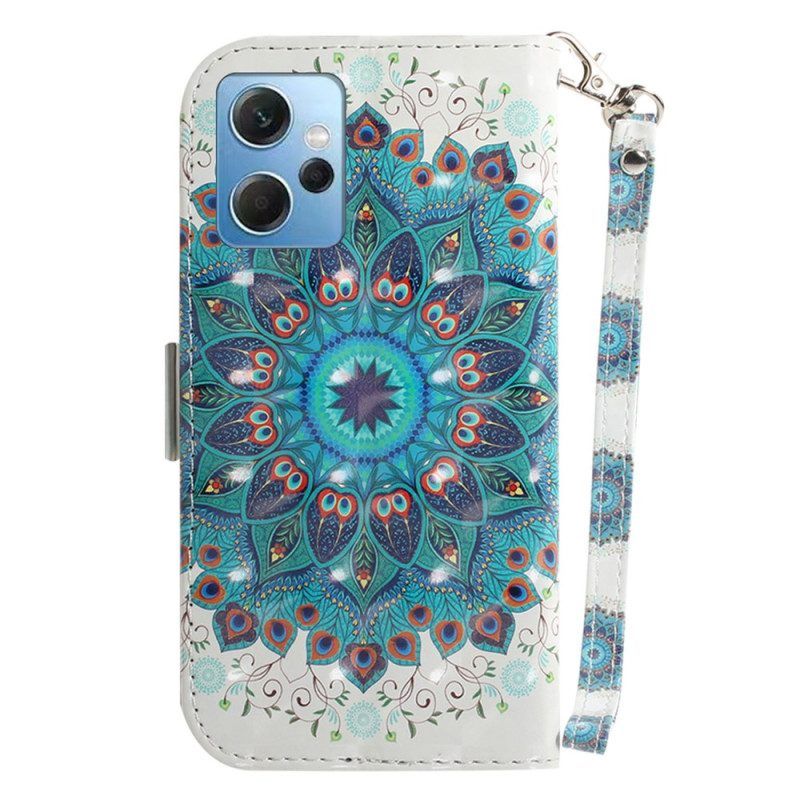 Leren Hoesje voor Xiaomi Redmi Note 12 4G Met Ketting Strakke Mandala