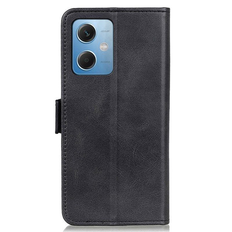 Leren Hoesje voor Xiaomi Redmi Note 12 5G Dubbele Sluiting