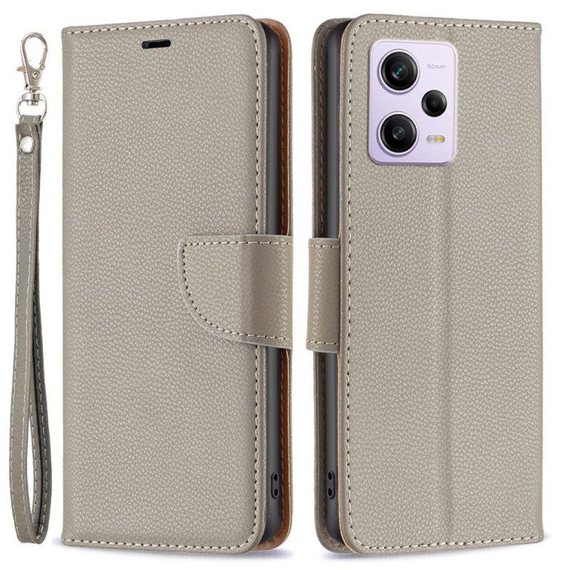 Leren Hoesje voor Xiaomi Redmi Note 12 Pro Met Ketting Schuine Riemsluiting