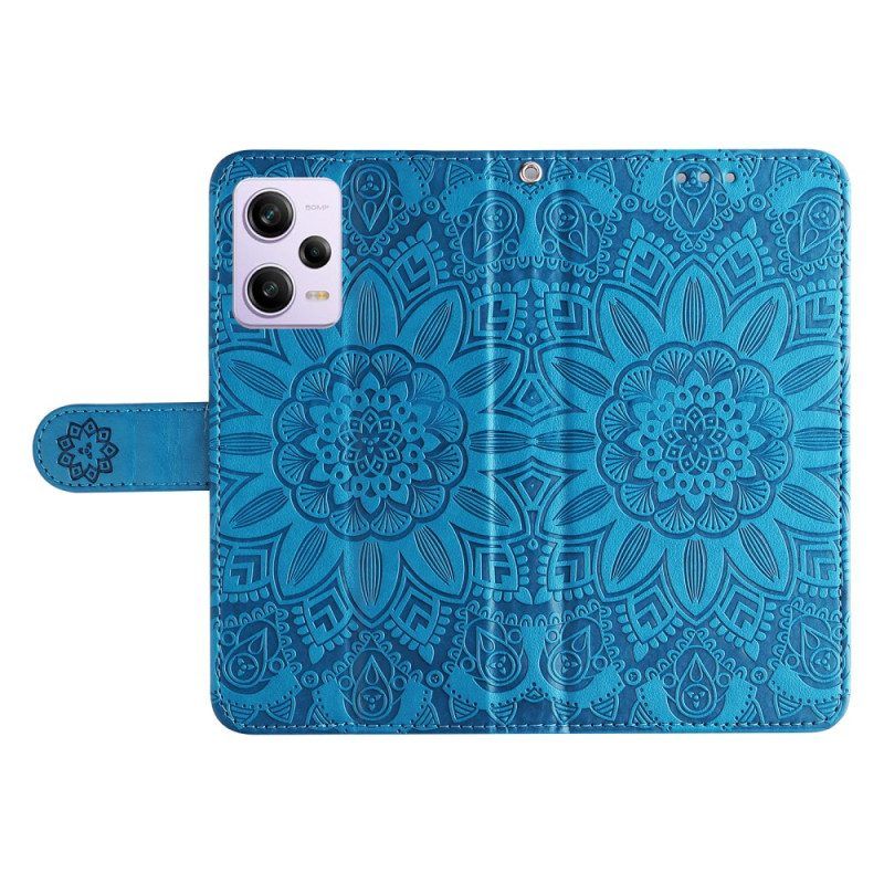 Leren Hoesje voor Xiaomi Redmi Note 12 Pro Plus Met Ketting Mandala-decoratie Met Riem