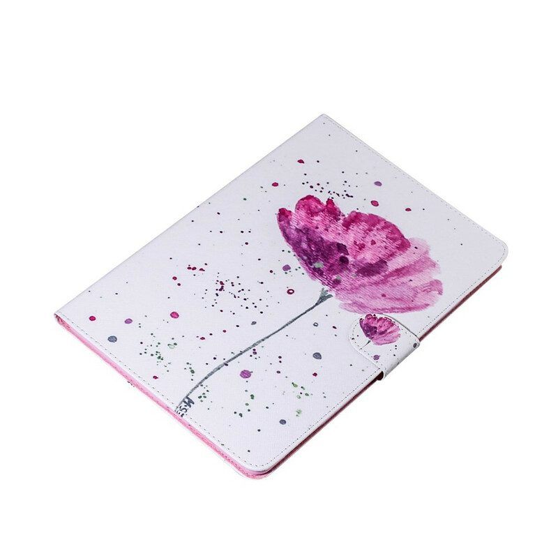 Telefoonhoesje Leren Hoesje voor Samsung Galaxy Tab S8 / Tab S7 Papaver