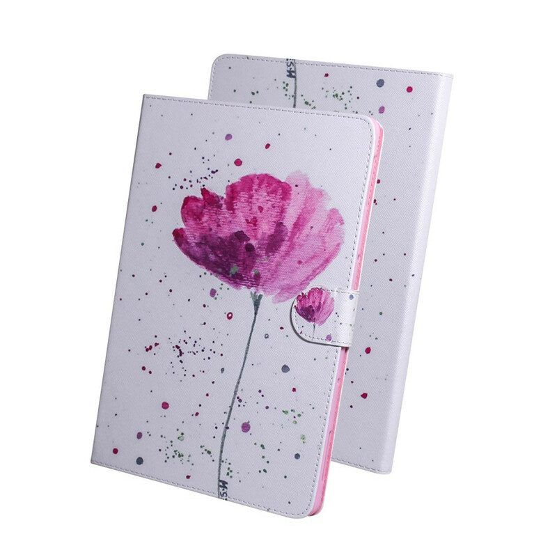 Telefoonhoesje Leren Hoesje voor Samsung Galaxy Tab S8 / Tab S7 Papaver