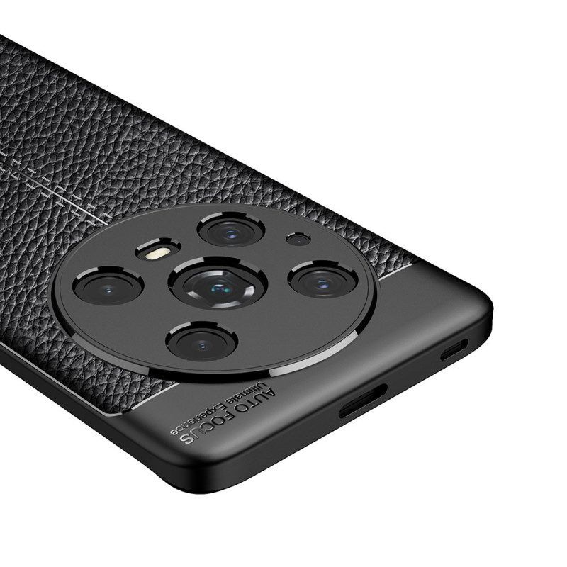 Telefoonhoesje voor Honor Magic 4 Pro Dubbellijnig Litchi-leereffect