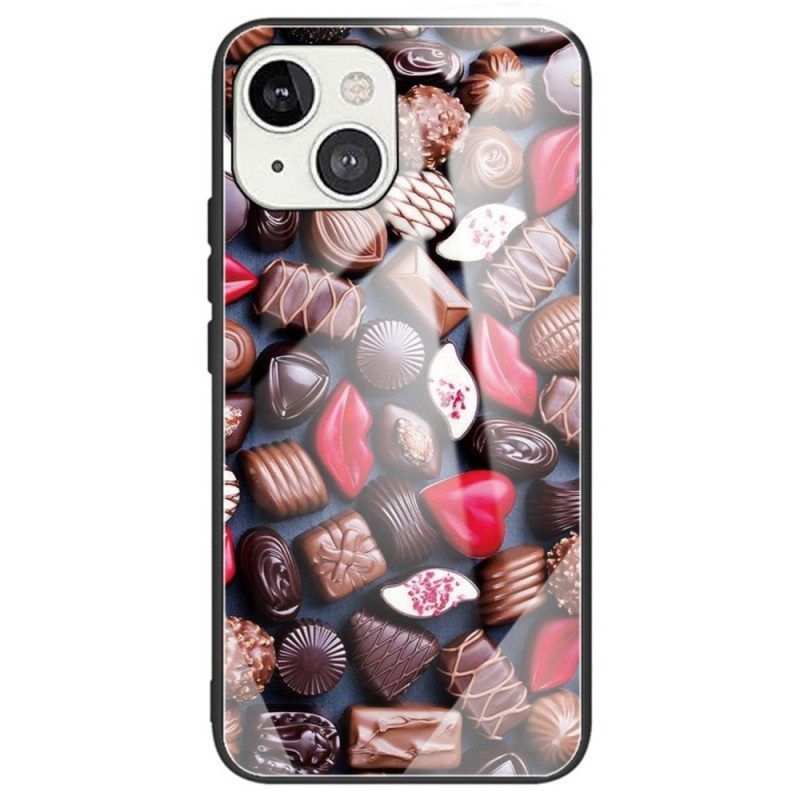 Telefoonhoesje voor iPhone 14 Chocolade Van Gehard Glas