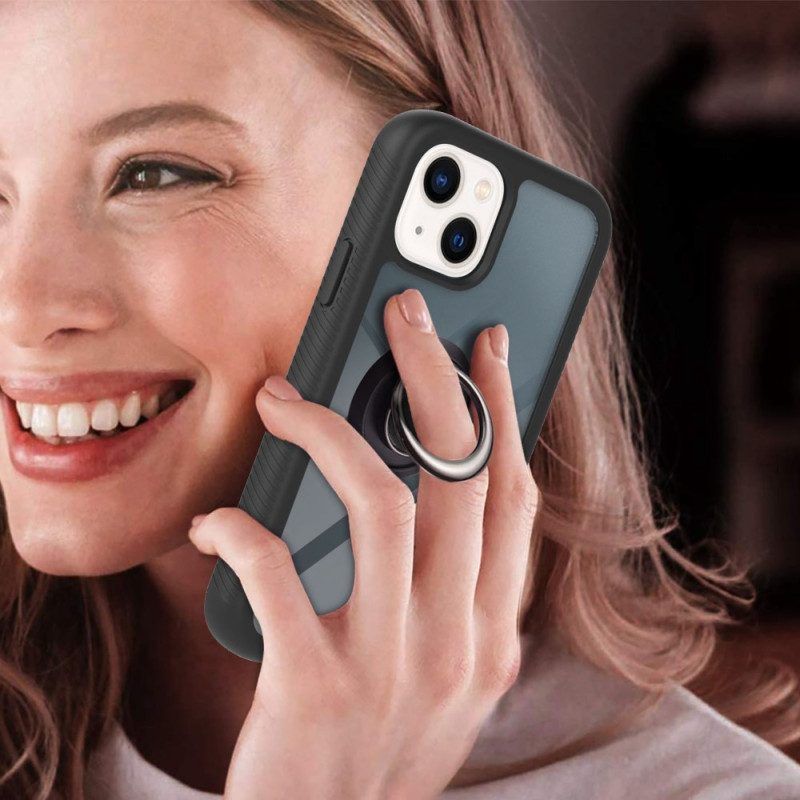 Telefoonhoesje voor iPhone 14 Transparant Met Ring-support