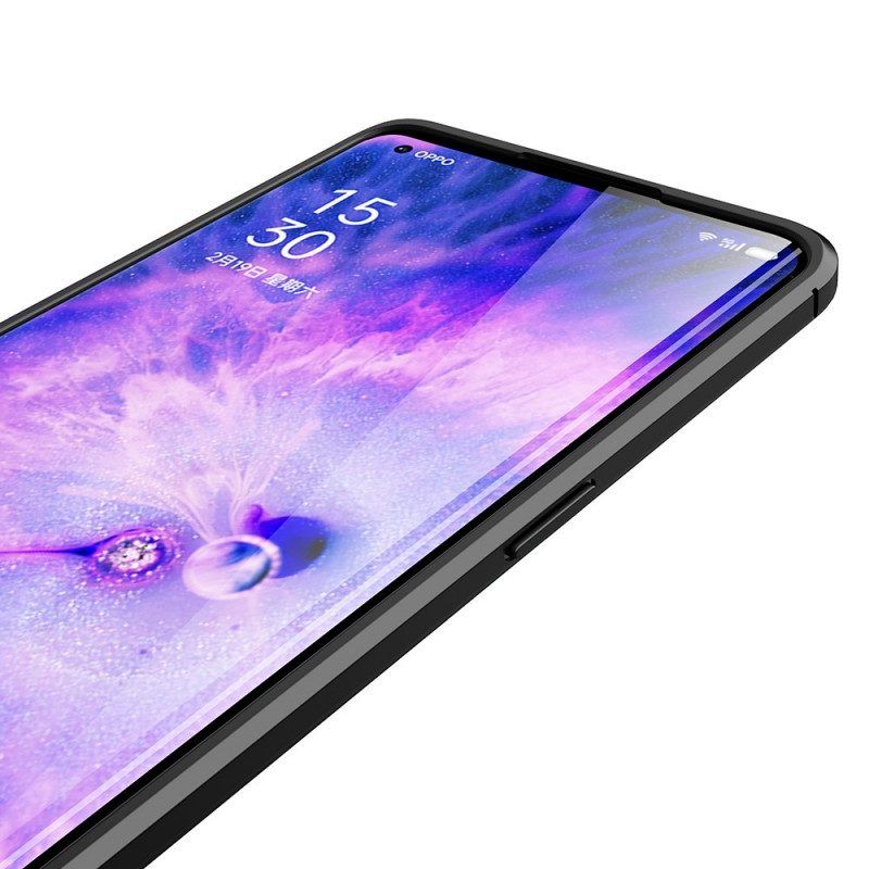 Telefoonhoesje voor Oppo Find X5 Pro Dubbellijnig Litchi-leereffect