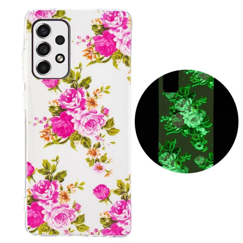 Telefoonhoesje voor Samsung Galaxy A53 5G Fluorescerende Vrijheidsbloemen