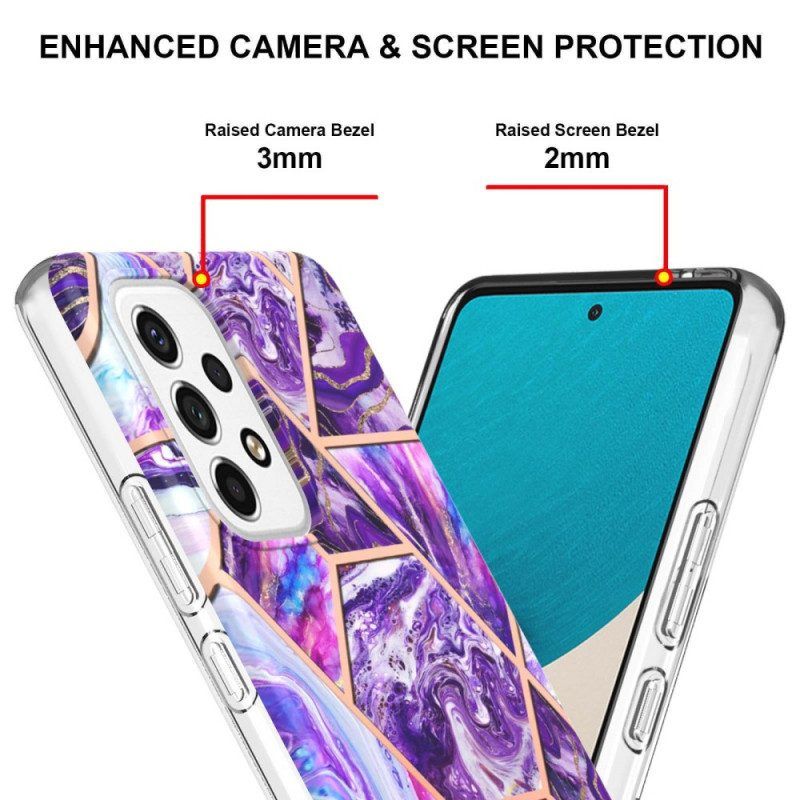 Telefoonhoesje voor Samsung Galaxy M53 5G Flitsend Geometrisch Marmer