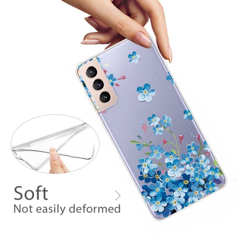 Telefoonhoesje voor Samsung Galaxy S22 5G Blauwe Bloemen