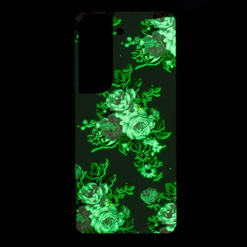 Telefoonhoesje voor Samsung Galaxy S22 5G Fluorescerende Vrijheidsbloemen