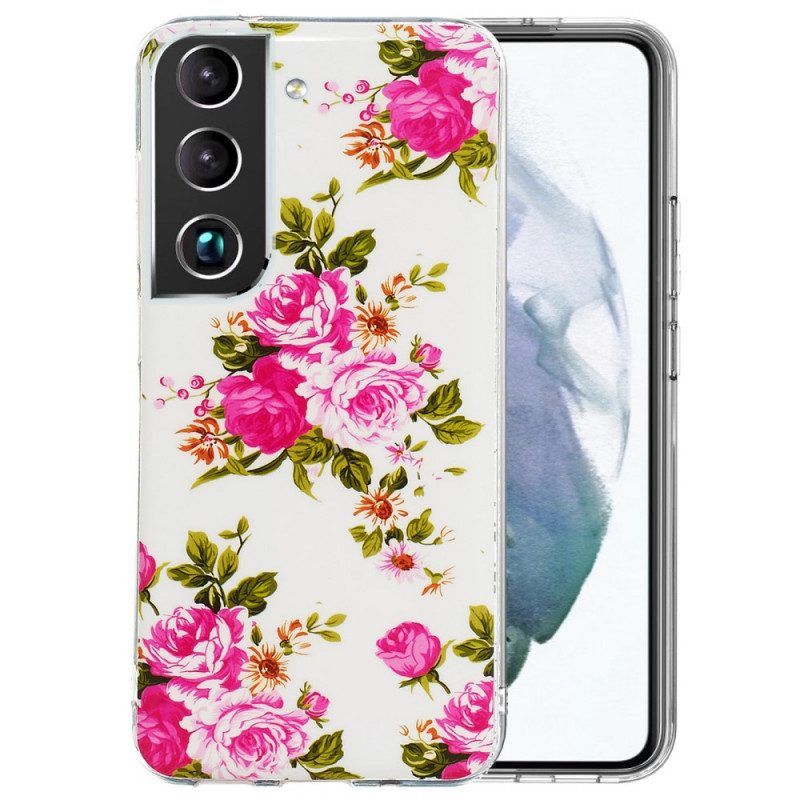 Telefoonhoesje voor Samsung Galaxy S22 5G Fluorescerende Vrijheidsbloemen