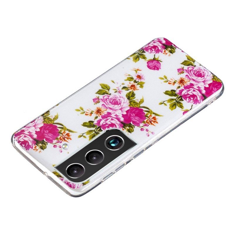 Telefoonhoesje voor Samsung Galaxy S22 5G Fluorescerende Vrijheidsbloemen