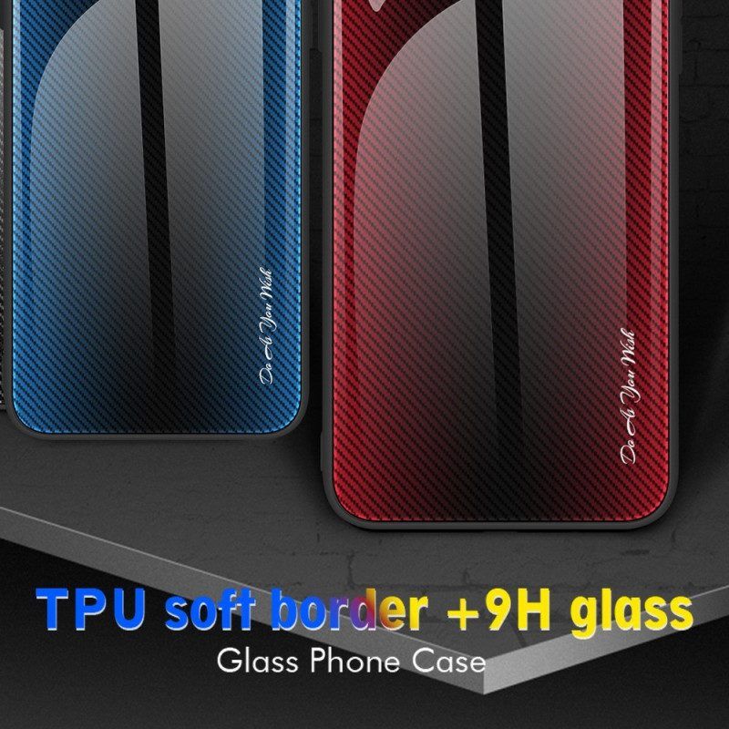 Telefoonhoesje voor Samsung Galaxy S23 5G Koolstofvezel Gehard Glas