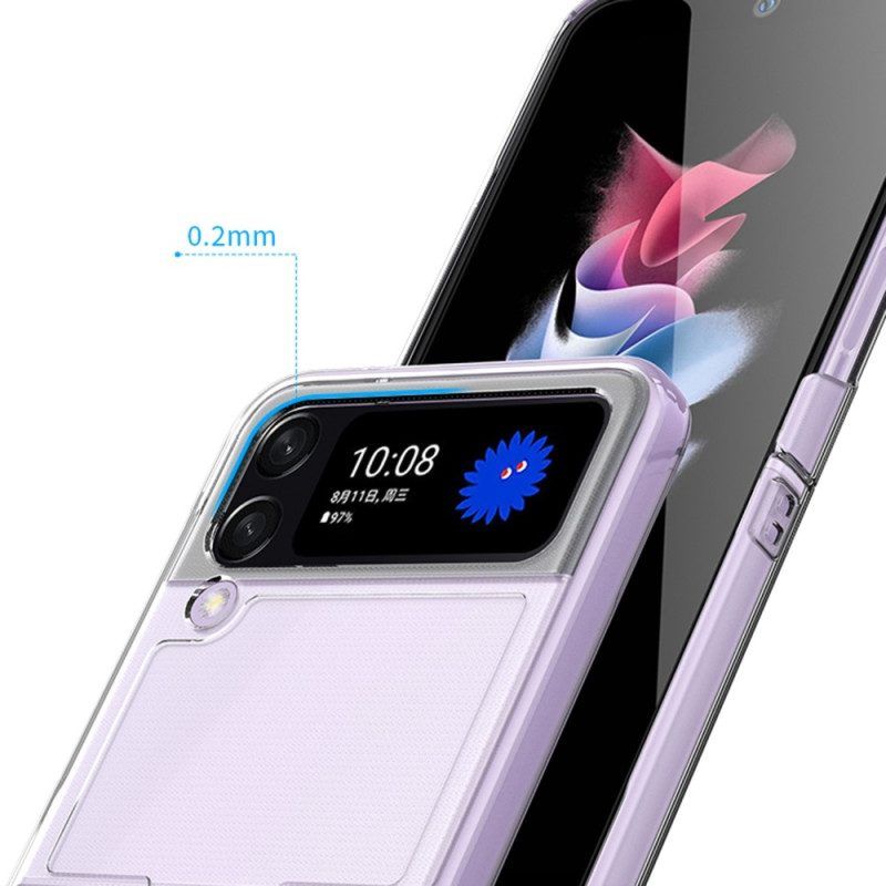 Telefoonhoesje voor Samsung Galaxy Z Flip 4 Folio-hoesje Transparant Met Ring