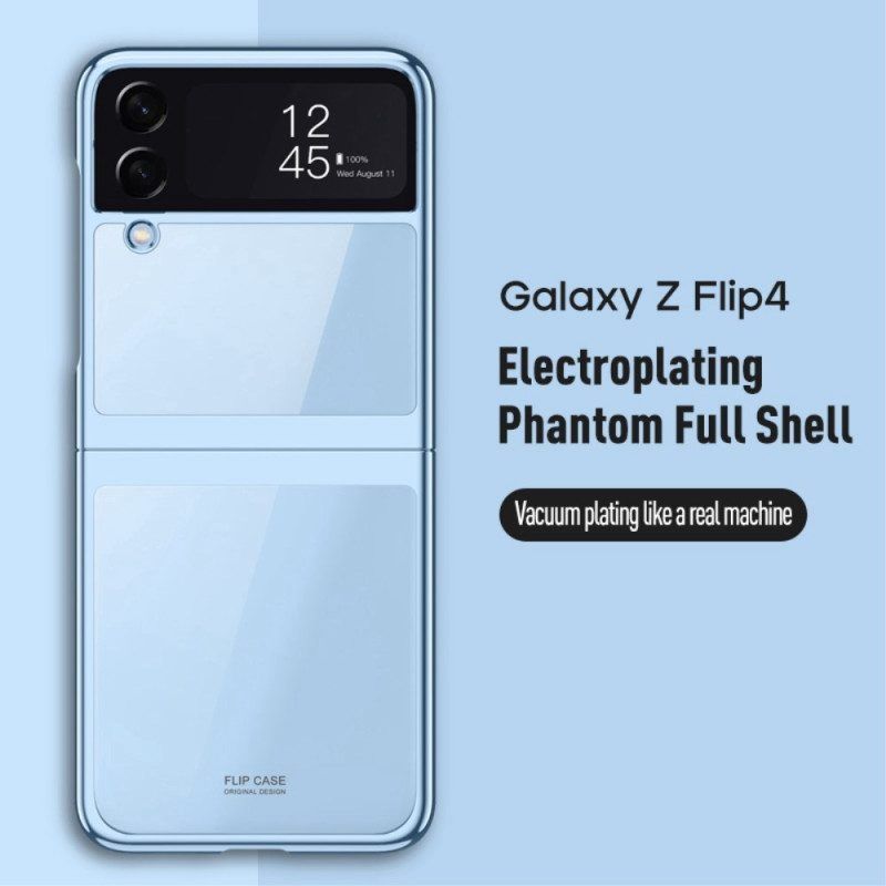 Telefoonhoesje voor Samsung Galaxy Z Flip 4 Folio-hoesje Transparant Overzicht Metallic