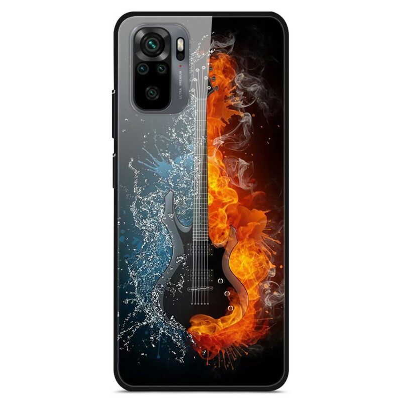 Telefoonhoesje voor Xiaomi Redmi Note 10 / 10S Gitaar Van Gehard Glas