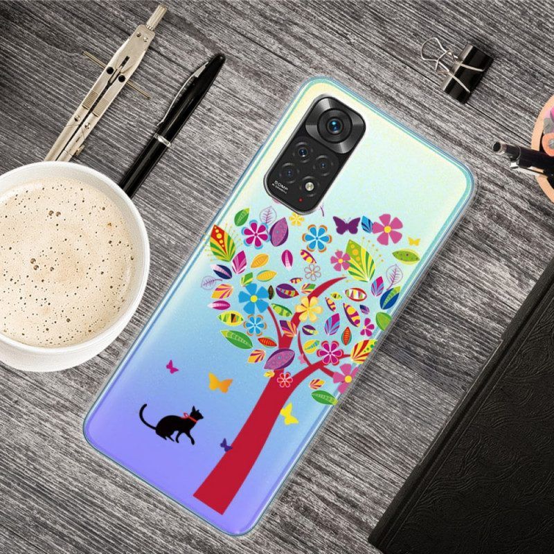 Telefoonhoesje voor Xiaomi Redmi Note 11 / 11S Kat Onder De Kleurrijke Boom