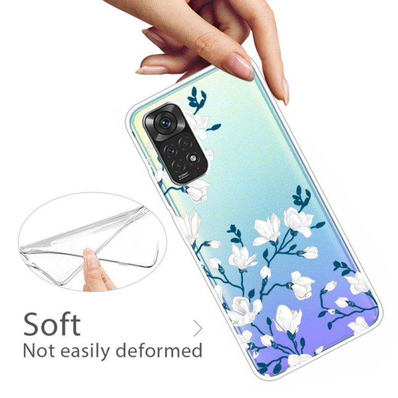 Telefoonhoesje voor Xiaomi Redmi Note 11 / 11S Witte Bloemen