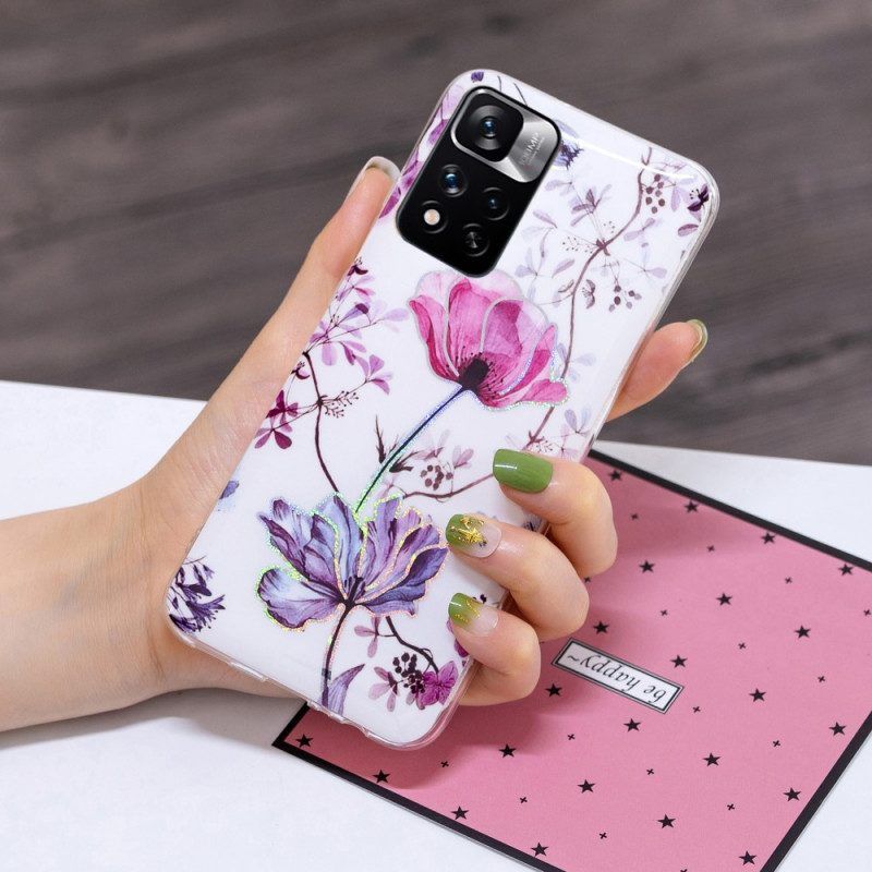 Telefoonhoesje voor Xiaomi Redmi Note 11 Pro Plus 5G Gemarmerde Bloemen