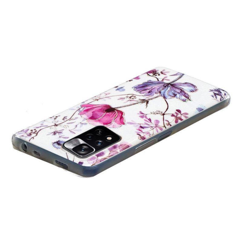 Telefoonhoesje voor Xiaomi Redmi Note 11 Pro Plus 5G Gemarmerde Bloemen