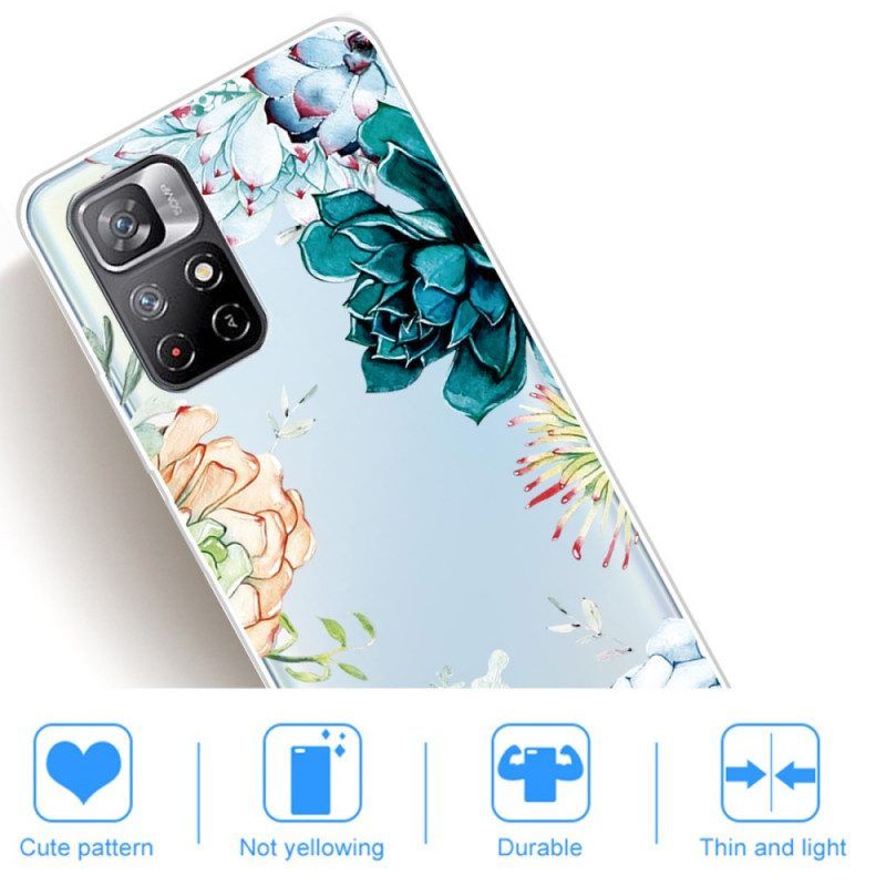 Telefoonhoesje voor Xiaomi Redmi Note 11 Pro Plus 5G Naadloze Aquarel Bloemen