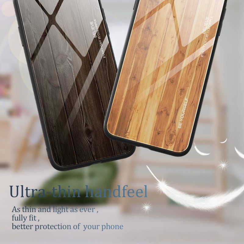 Telefoonhoesje voor Xiaomi Redmi Note 12 Pro Houtdesign Gehard Glas